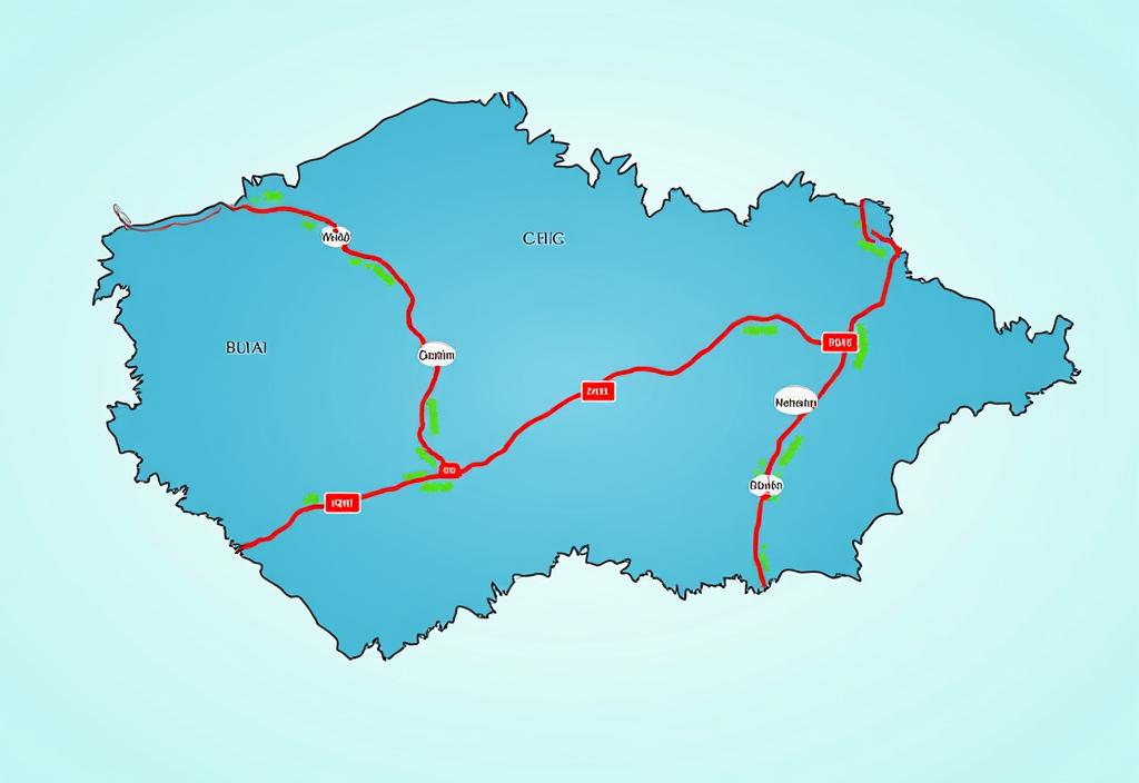 Mapa zpoplatněných dálnic a silnic v České republice